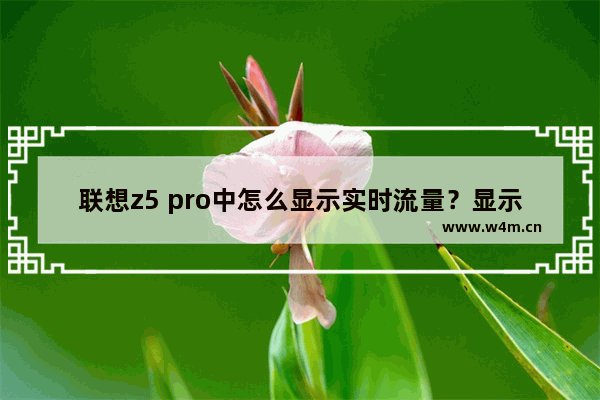 联想z5 pro中怎么显示实时流量？显示实时流量的方法介绍