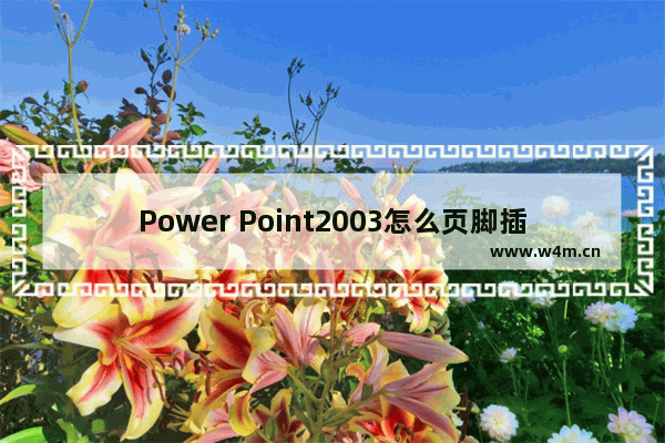 Power Point2003怎么页脚插入内容 Power Point2003页脚插入内容步骤解析