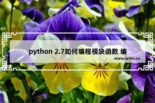 python 2.7如何编程模块函数 编程模块函数技巧说明