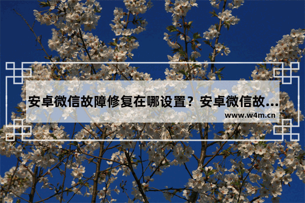 安卓微信故障修复在哪设置？安卓微信故障修复设置步骤分享