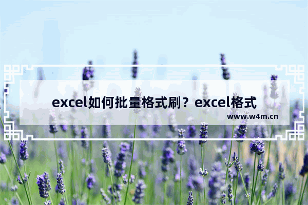 excel如何批量格式刷？excel格式刷刷多个单元格步骤详解