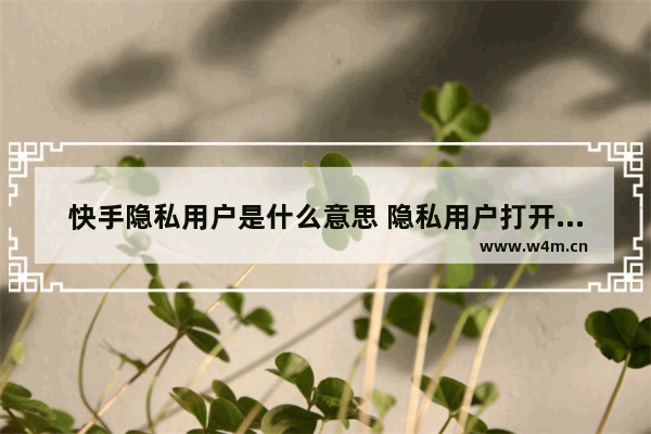 快手隐私用户是什么意思 隐私用户打开方法介绍