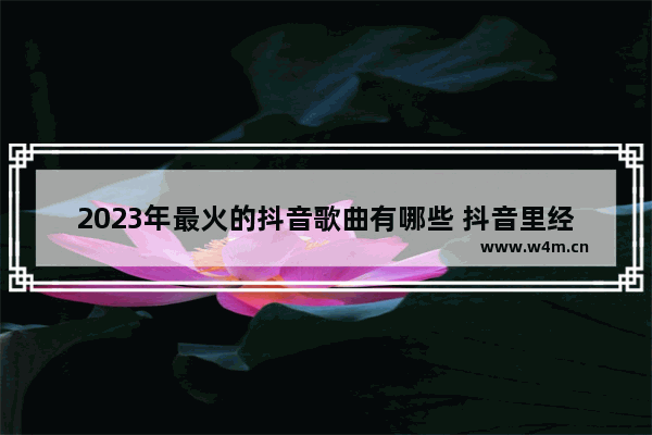 2023年最火的抖音歌曲有哪些 抖音里经常听到的背景音乐