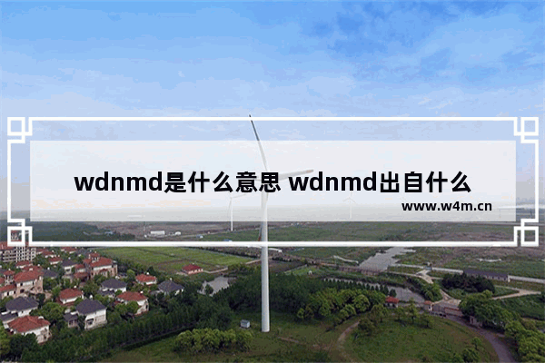 wdnmd是什么意思 wdnmd出自什么地方