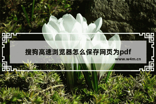 搜狗高速浏览器怎么保存网页为pdf