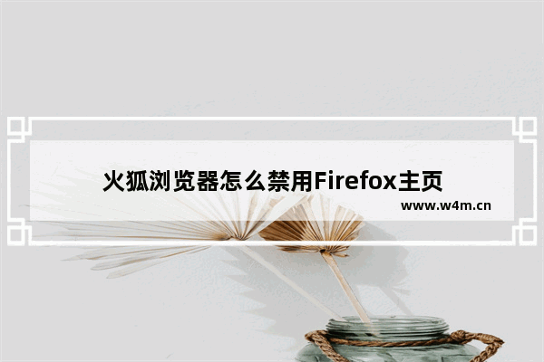 火狐浏览器怎么禁用Firefox主页