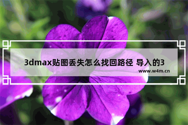 3dmax贴图丢失怎么找回路径 导入的3d模型贴图丢失的教程