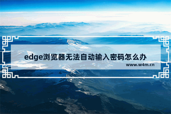 edge浏览器无法自动输入密码怎么办