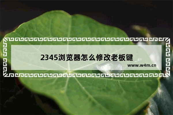 2345浏览器怎么修改老板键