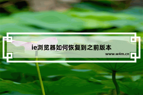 ie浏览器如何恢复到之前版本