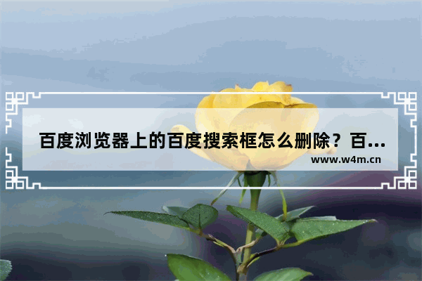 百度浏览器上的百度搜索框怎么删除？百度搜索框删除方法介绍