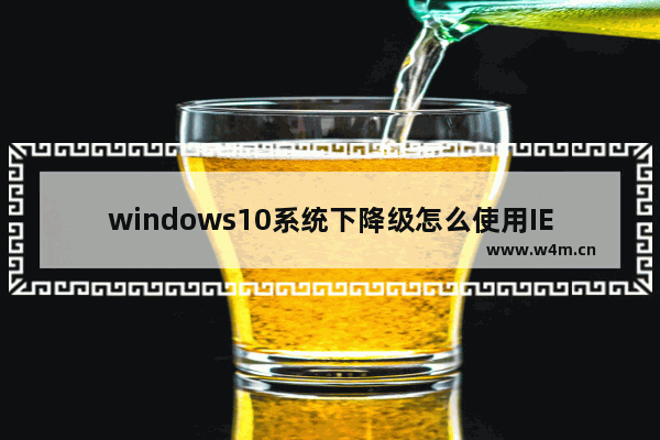 windows10系统下降级怎么使用IE浏览器？下降级使用IE浏览器的方法介绍