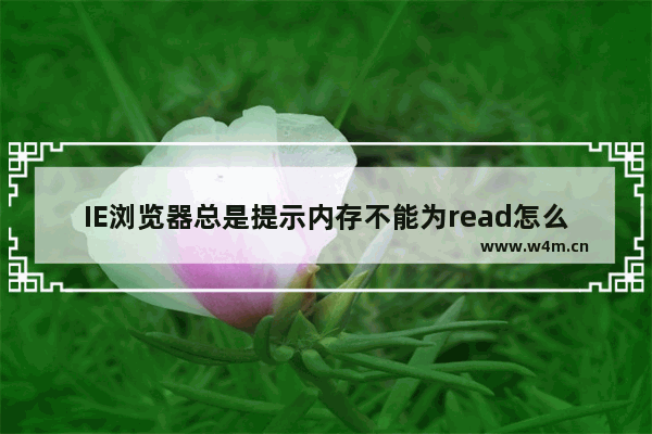 IE浏览器总是提示内存不能为read怎么解决？解决IE浏览器总是提示内存不能为read的方法分享