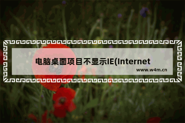 电脑桌面项目不显示IE(Internet Explorer)是什么原因？解决方法说明