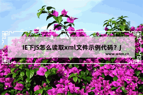 IE下JS怎么读取xml文件示例代码？JS读取xml文件示例代码介绍