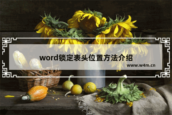 word锁定表头位置方法介绍