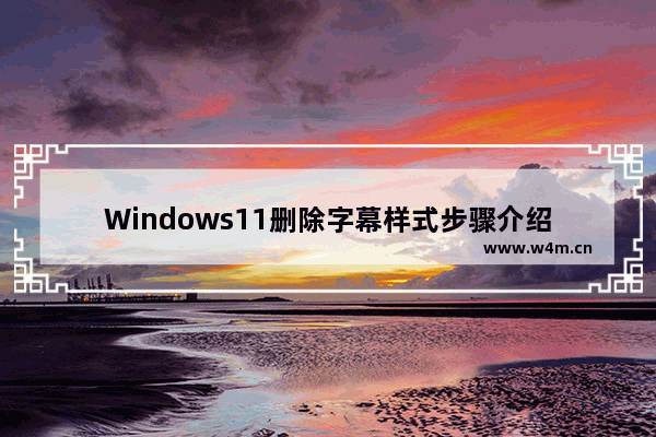 Windows11删除字幕样式步骤介绍