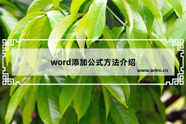 word添加公式方法介绍