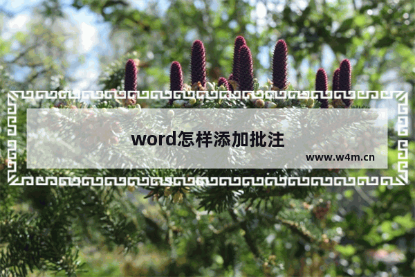 word怎样添加批注