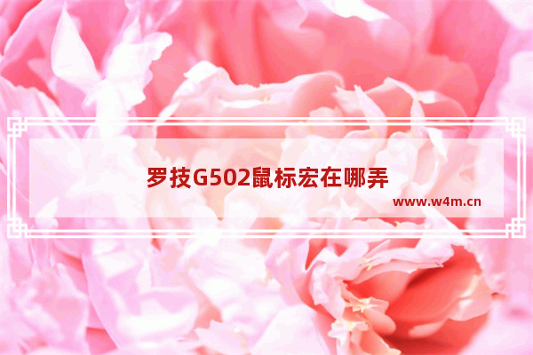 罗技G502鼠标宏在哪弄