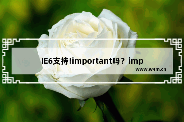 IE6支持!important吗？important解决浏览器兼容性技巧分享