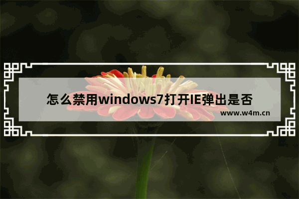 怎么禁用windows7打开IE弹出是否将浏览器设置为默认的提示框？禁用方法说明