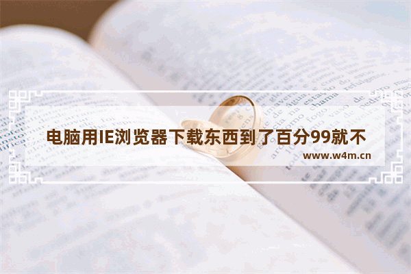 电脑用IE浏览器下载东西到了百分99就不动了怎么解决？解决方法分享