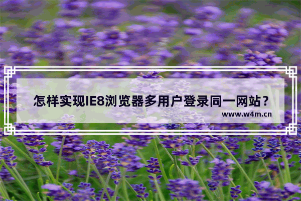 怎样实现IE8浏览器多用户登录同一网站？解决方法介绍