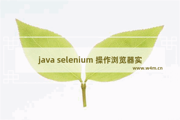 java selenium 操作浏览器实例分享