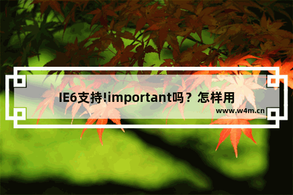 IE6支持!important吗？怎样用!important解决浏览器兼容性问题