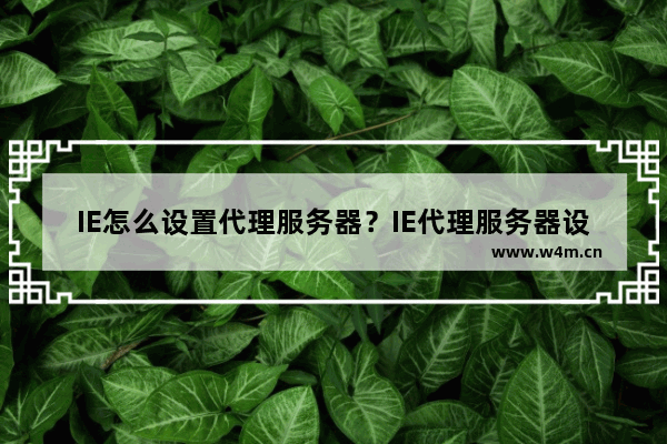 IE怎么设置代理服务器？IE代理服务器设置上网的教程分享