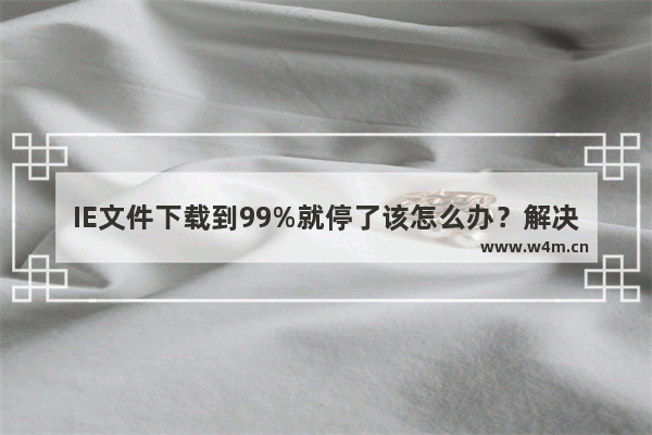 IE文件下载到99%就停了该怎么办？解决的办法介绍