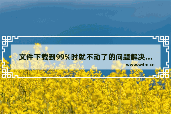 文件下载到99%时就不动了的问题解决办法介绍图解