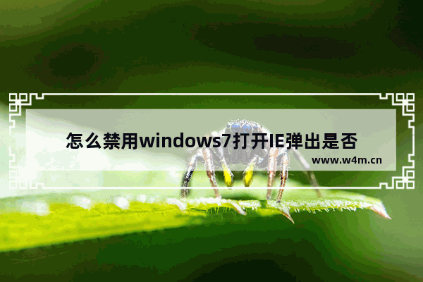 怎么禁用windows7打开IE弹出是否将浏览器设置为默认的提示框介绍