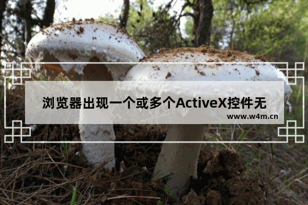 浏览器出现一个或多个ActiveX控件无法显示怎么办？出现一个或多个ActiveX控件无法显示办法介绍