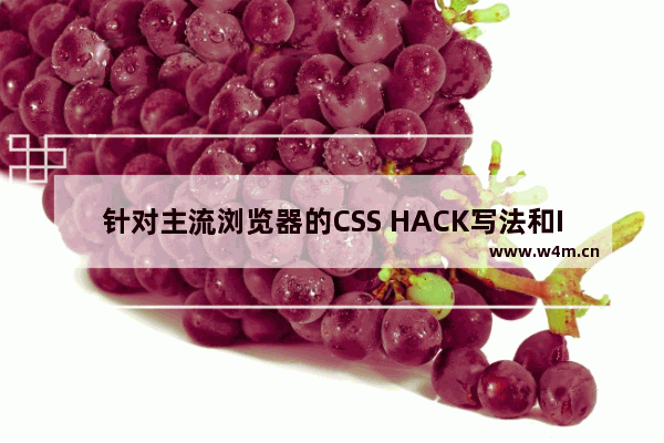 针对主流浏览器的CSS HACK写法和IE常用条件注释介绍