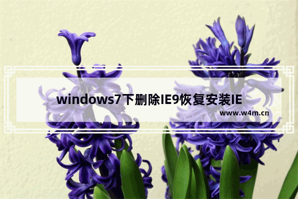 windows7下删除IE9恢复安装IE8浏览器的两种方法介绍