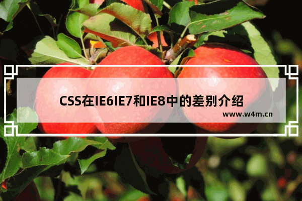 CSS在IE6IE7和IE8中的差别介绍