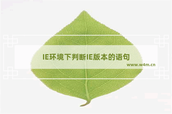 IE环境下判断IE版本的语句