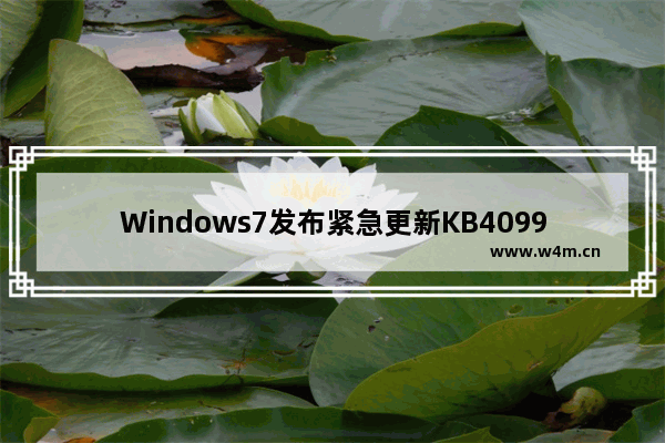 Windows7发布紧急更新KB4099950 修复网卡问题！