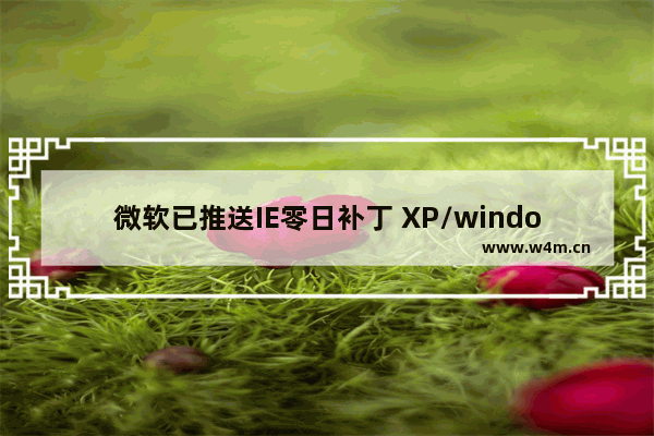 微软已推送IE零日补丁 XP/windows8.1一个不少！