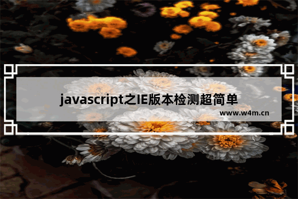 javascript之IE版本检测超简单方法