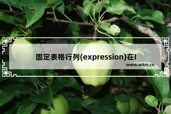 固定表格行列(expression)在IE下适用