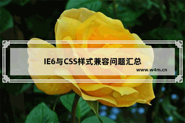 IE6与CSS样式兼容问题汇总