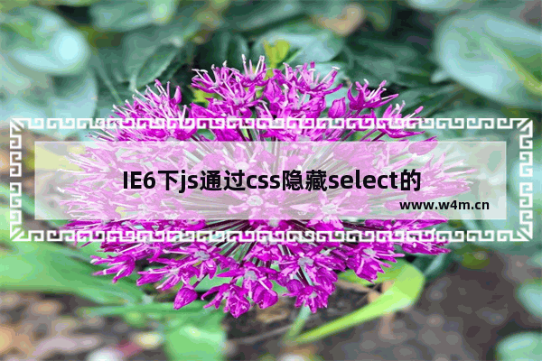 IE6下js通过css隐藏select的一个bug