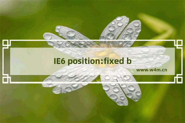 IE6 position:fixed bug (固定窗口方法)