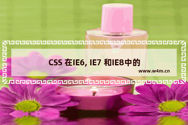 CSS 在IE6, IE7 和IE8中的差别