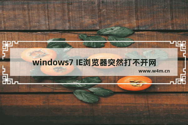 windows7 IE浏览器突然打不开网页是什么原因如何解决