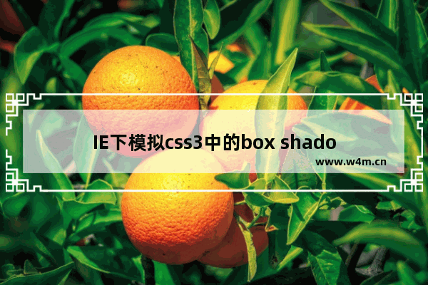 IE下模拟css3中的box shadow(阴影)效果代码