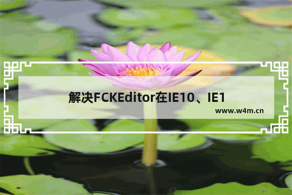 解决FCKEditor在IE10、IE11下的不兼容问题